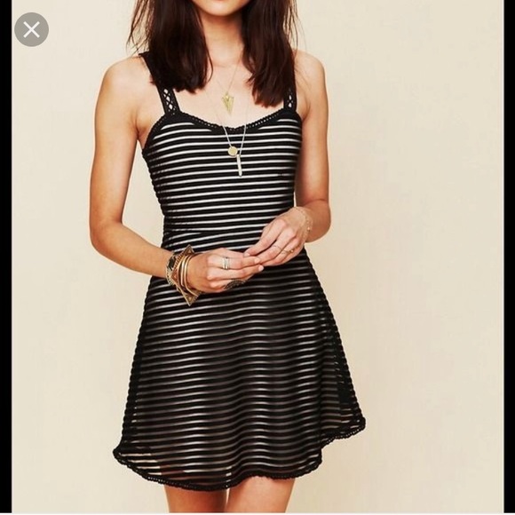 Free People Dresses & Skirts - FREE PEOPLE Skater Tank Striped Mini Dress.